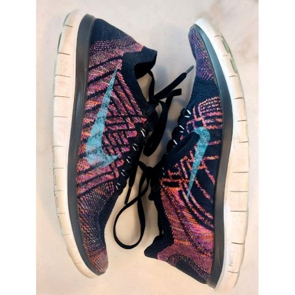 Nike Free RN Flyknit Running Shoes Fire Pink Grape Womens Size 8 - Picture 3 of 8